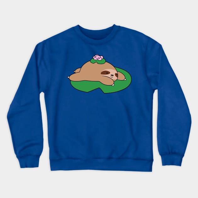 Lilypad Sloth Crewneck Sweatshirt by saradaboru